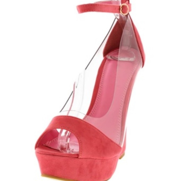 Liliana Size 7.5 Pink Wedges - Picture 2 of 2